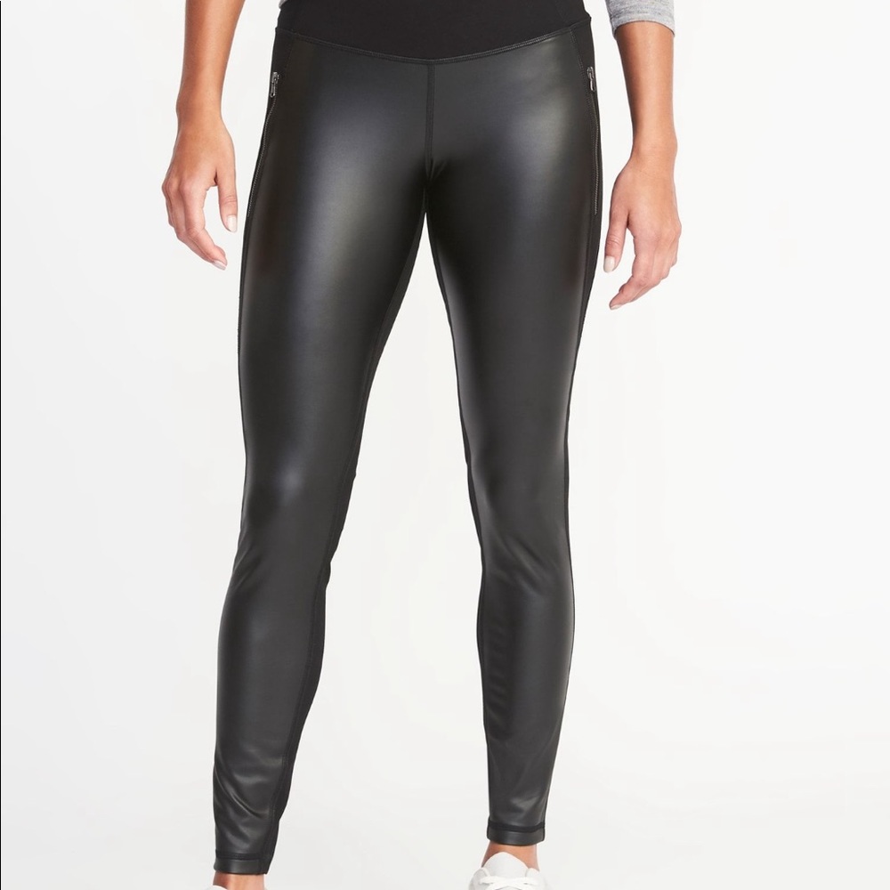 Old Navy Active Pleather Leggings VGUC